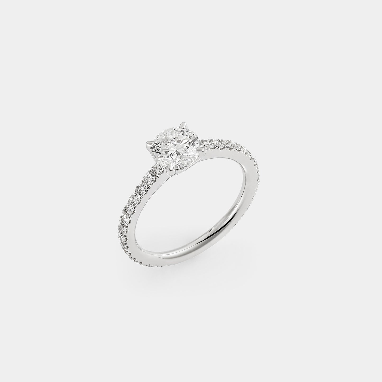 Anello solitario pavè