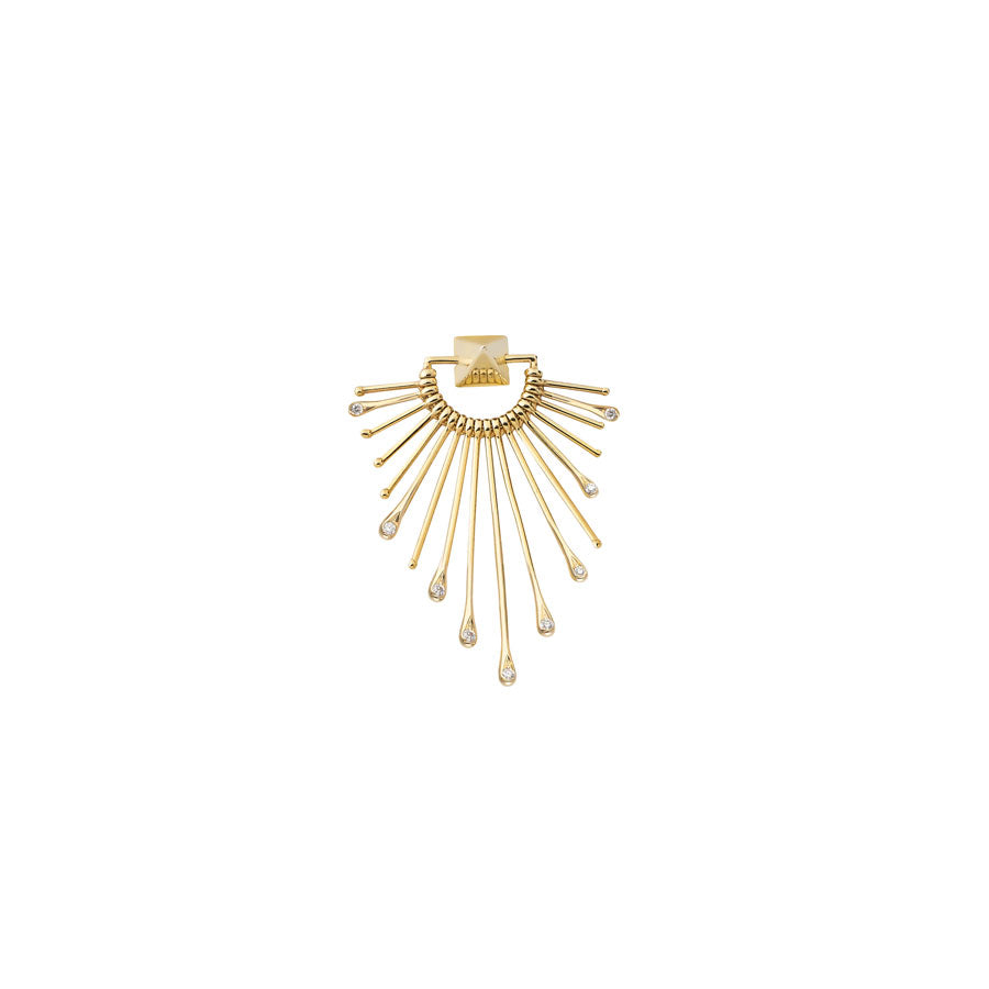 Slide + diamond shield earring