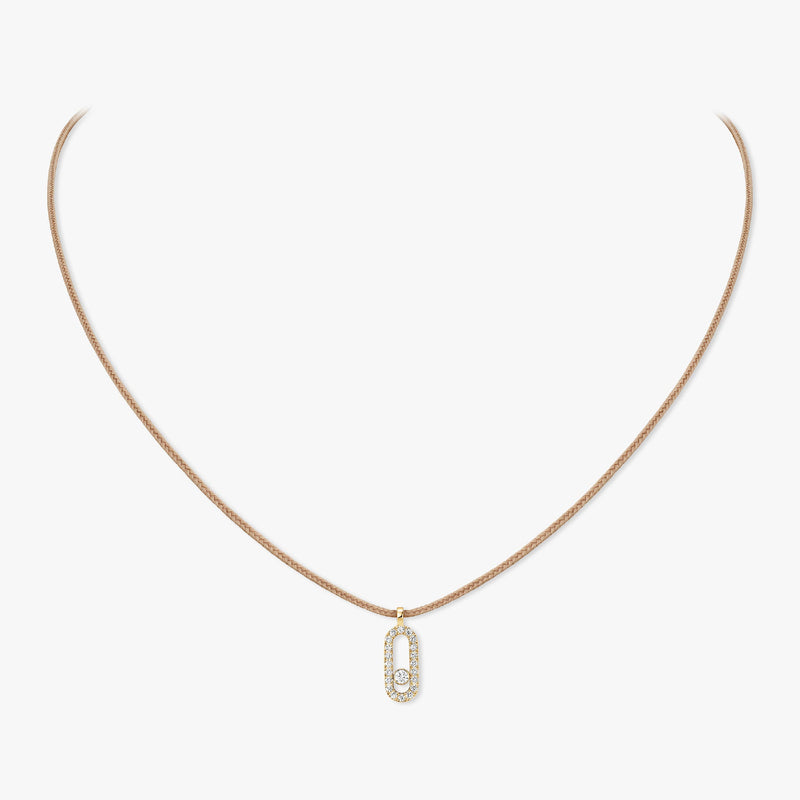 Messika Care(s) Beige Cord Pavè Necklace