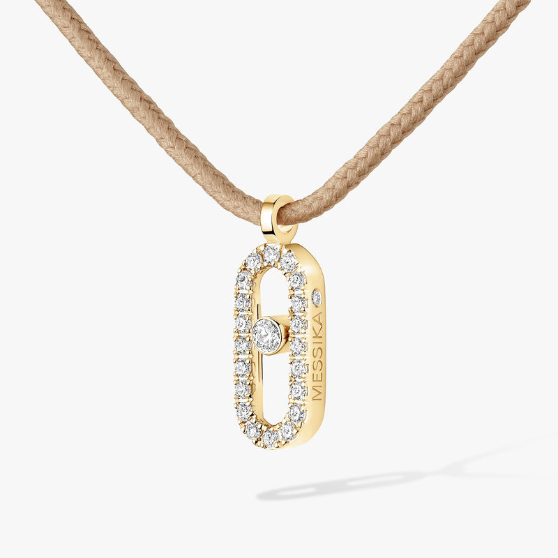 Messika Care(s) Beige Cord Pavè Necklace