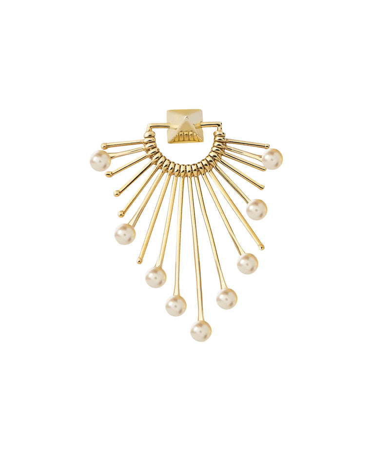 Slide + pearls shield earring