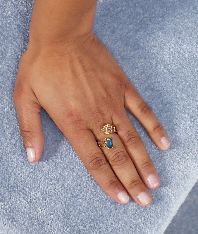 Stone Square Open Ring