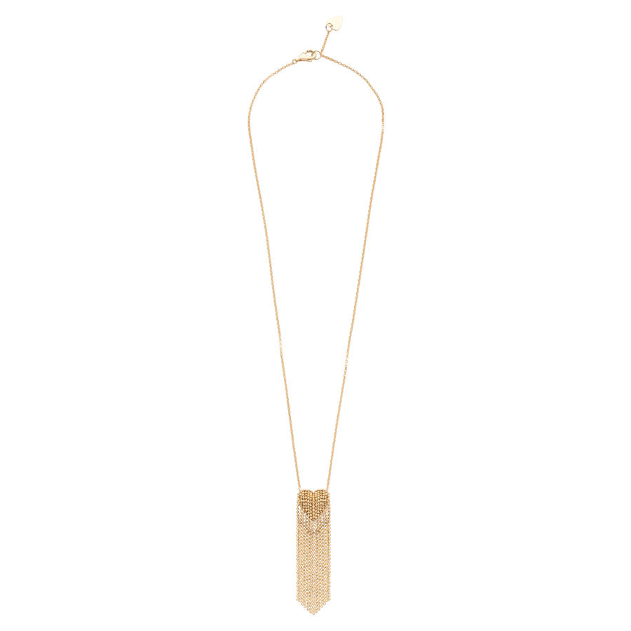 Heart Stud Fringe Necklace