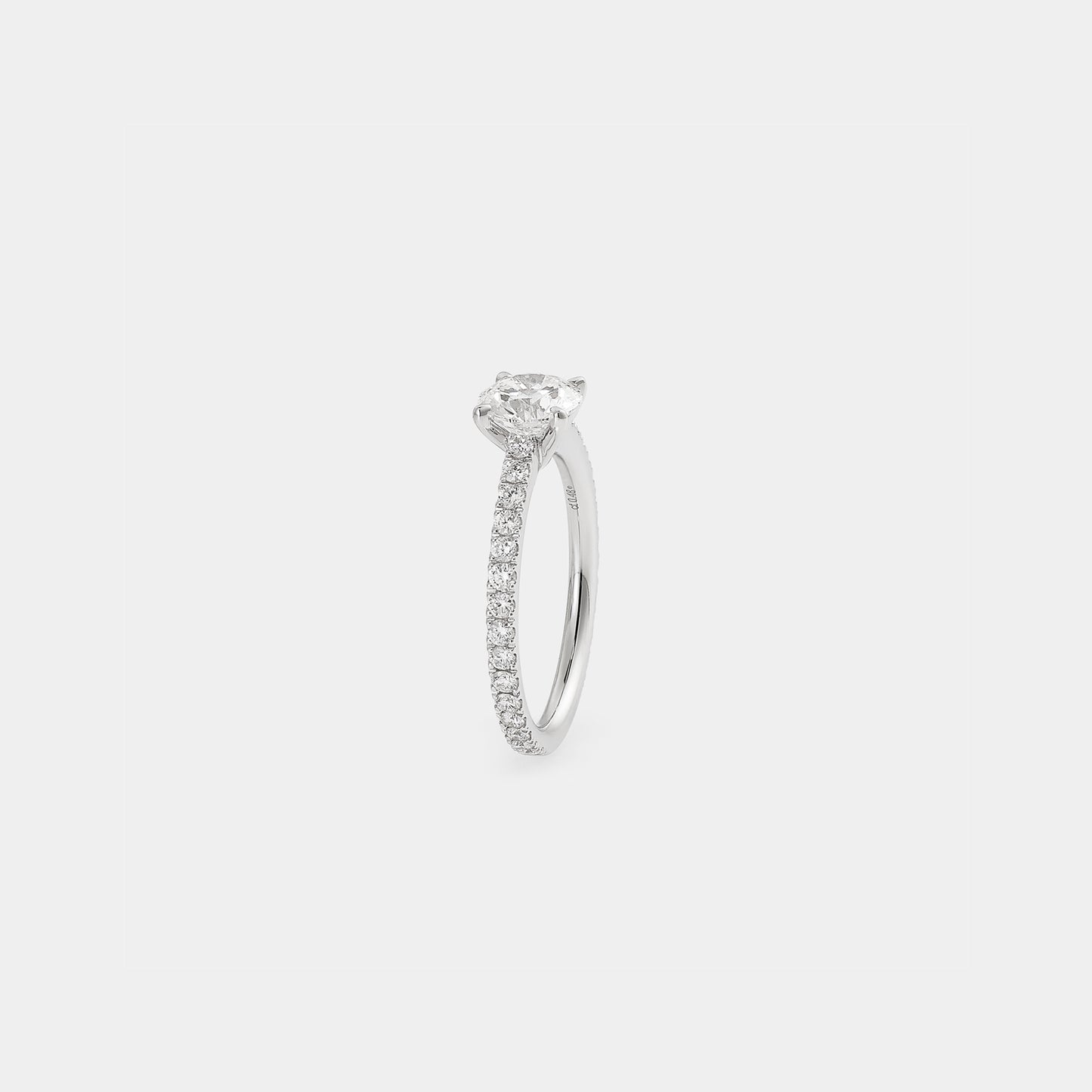 Pave solitaire ring