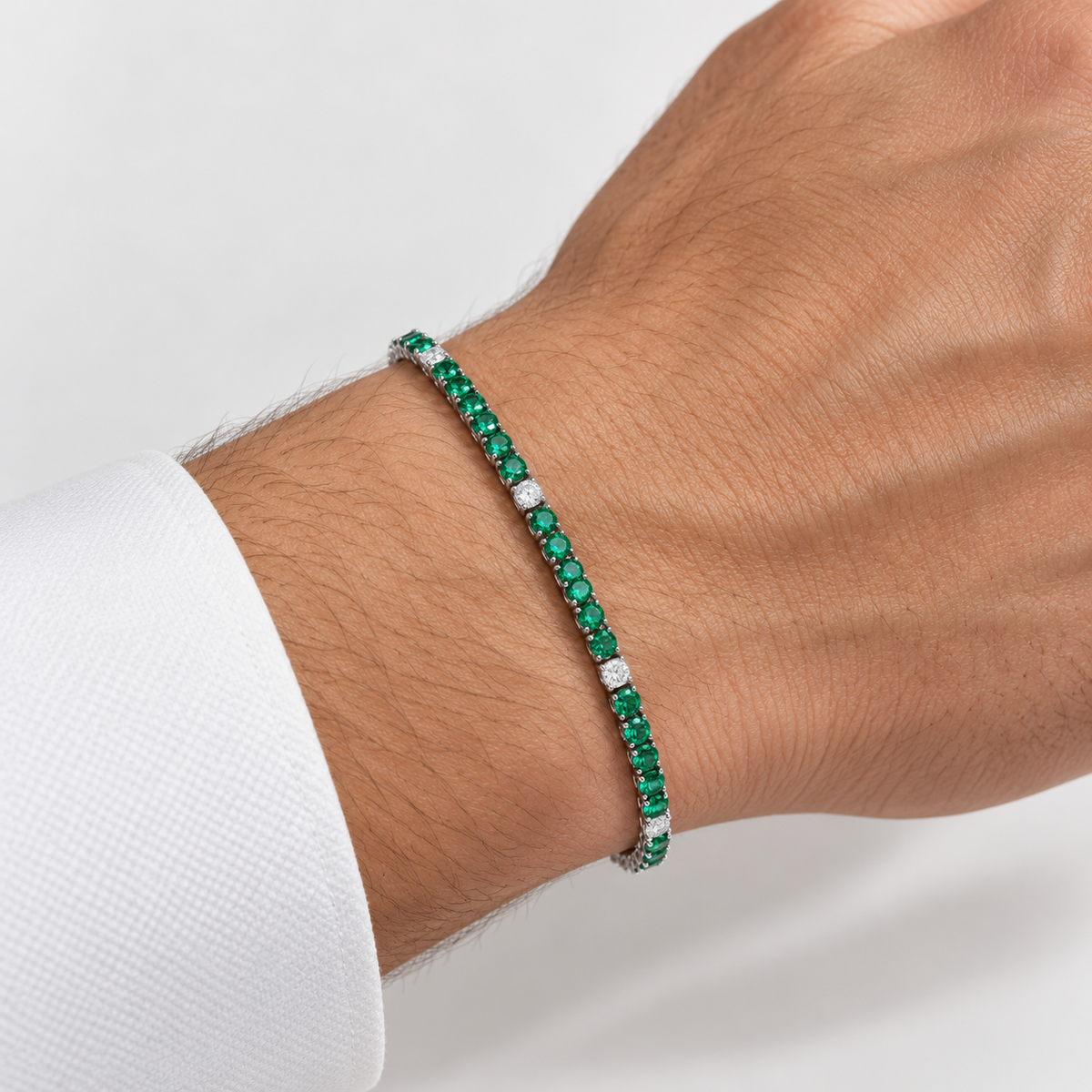 Bracciale tennis di smeraldi