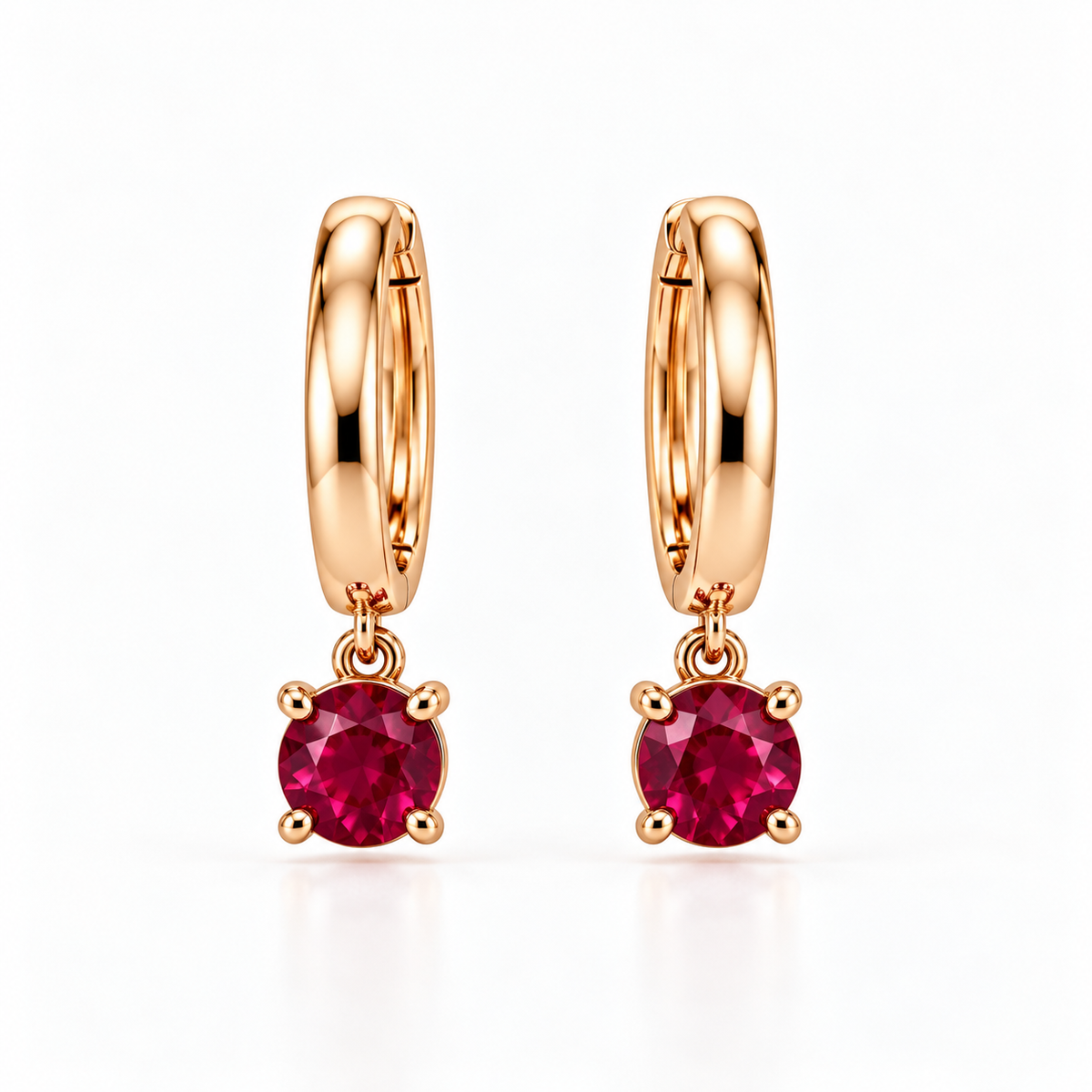 Orecchini cerchietti ruby