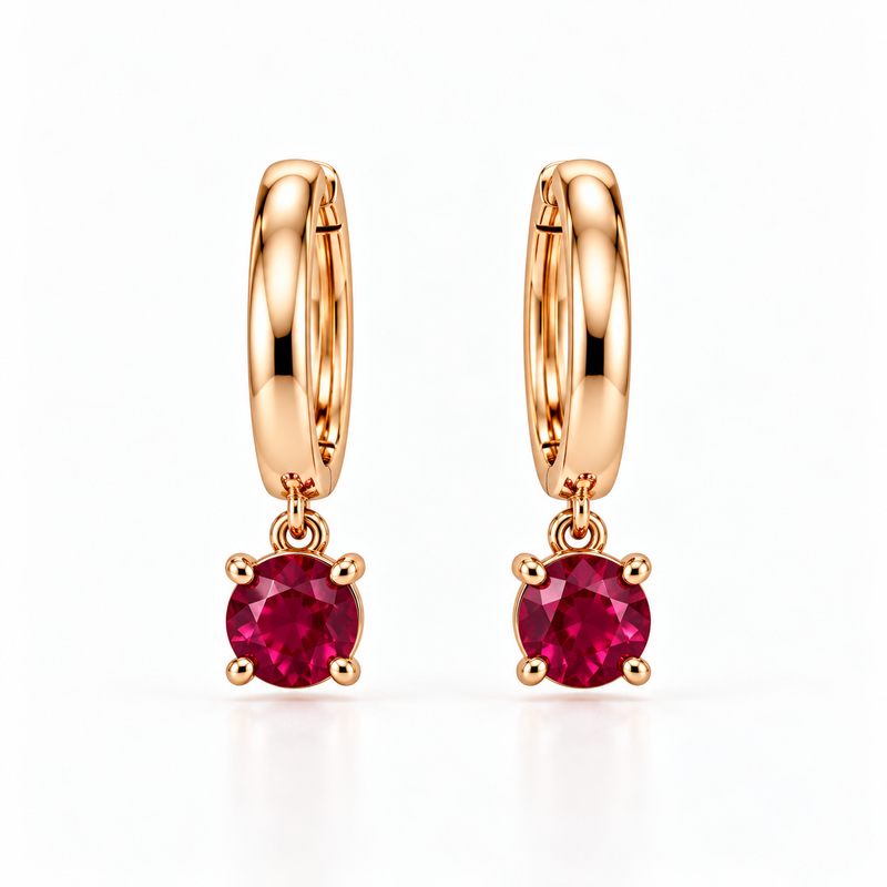 Orecchini cerchietti ruby
