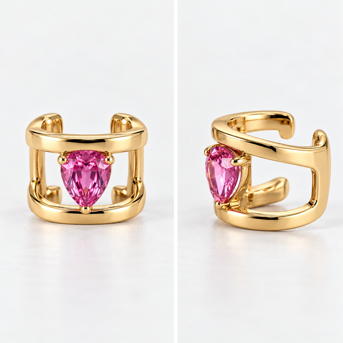 Ear cuff zaffiro rosa