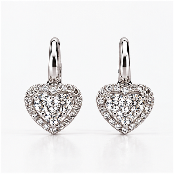Orecchini con cuore di diamanti