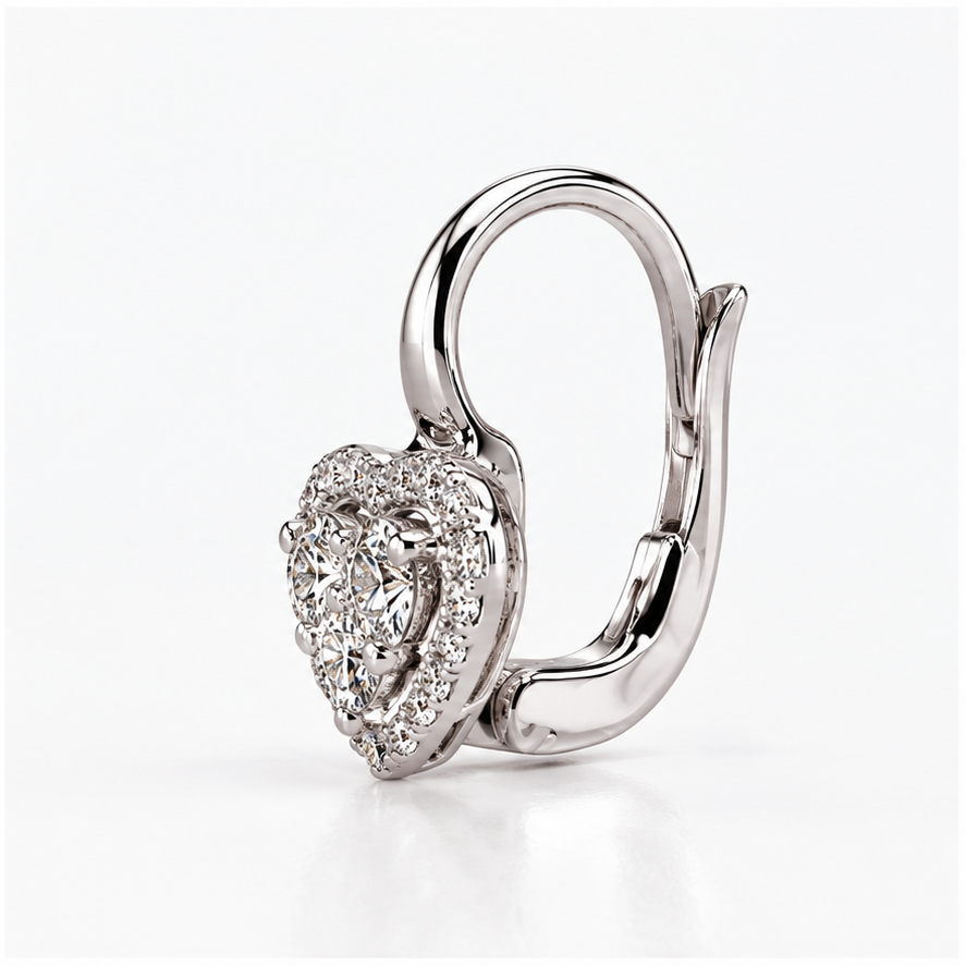 Orecchini con cuore di diamanti