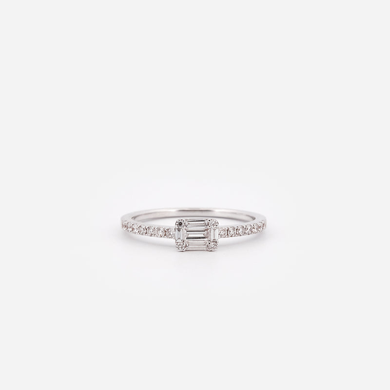 Emerald cut solitaire ring