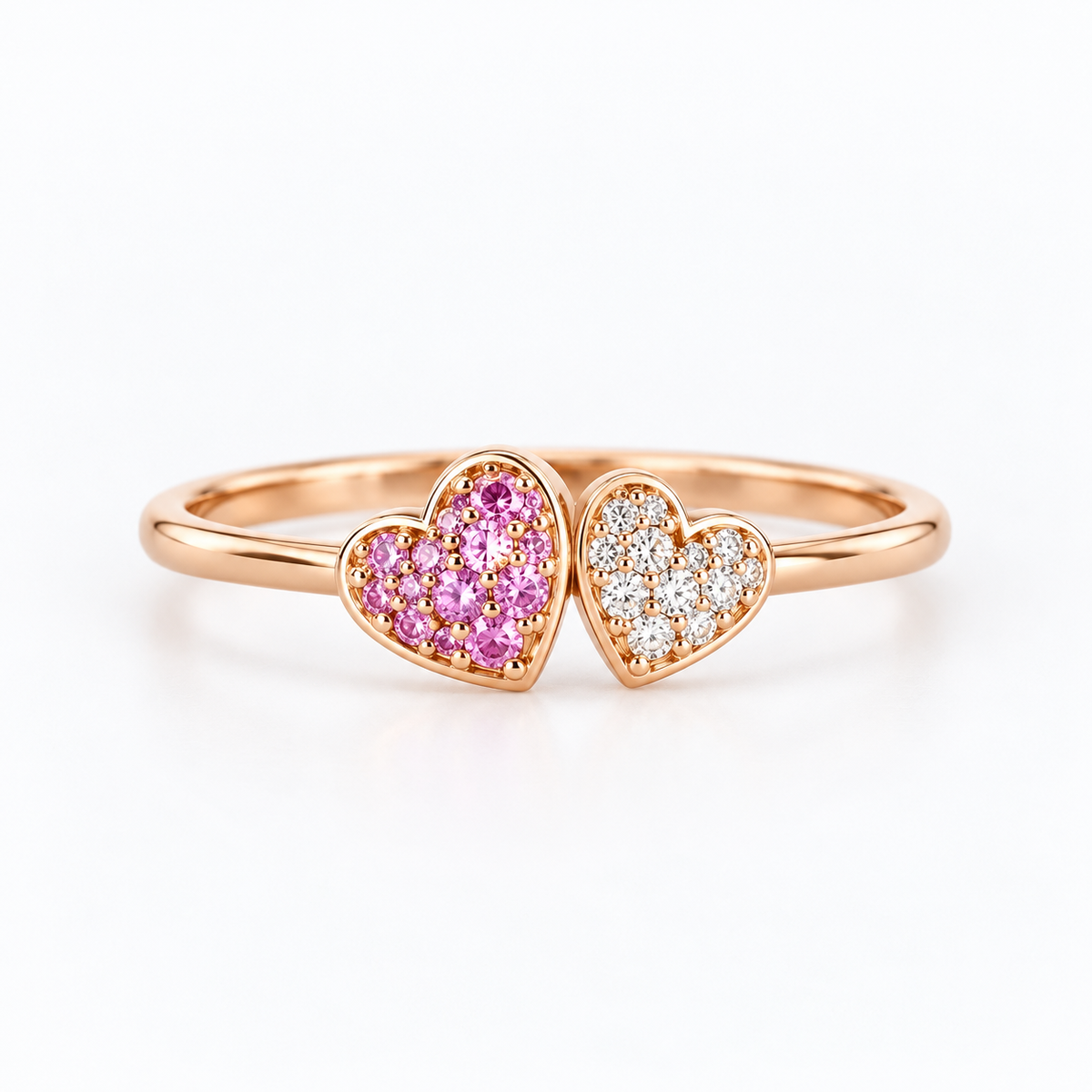 Anello doppio cuoricino