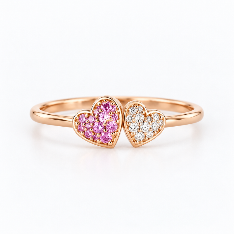 Anello doppio cuoricino
