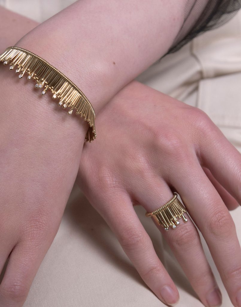 Slide + diamond sunset ring