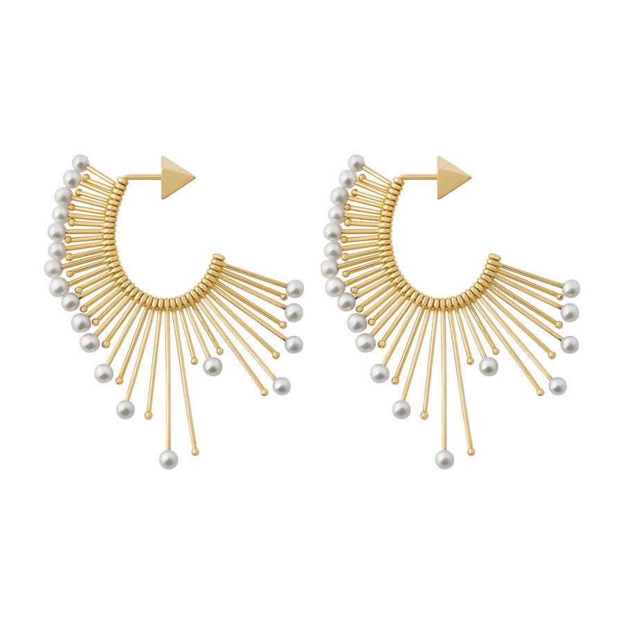 Slide + pearls mullet earrings