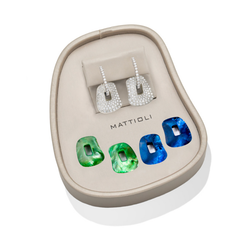 Orecchini Puzzle Pavè Piccoli e 2 colori