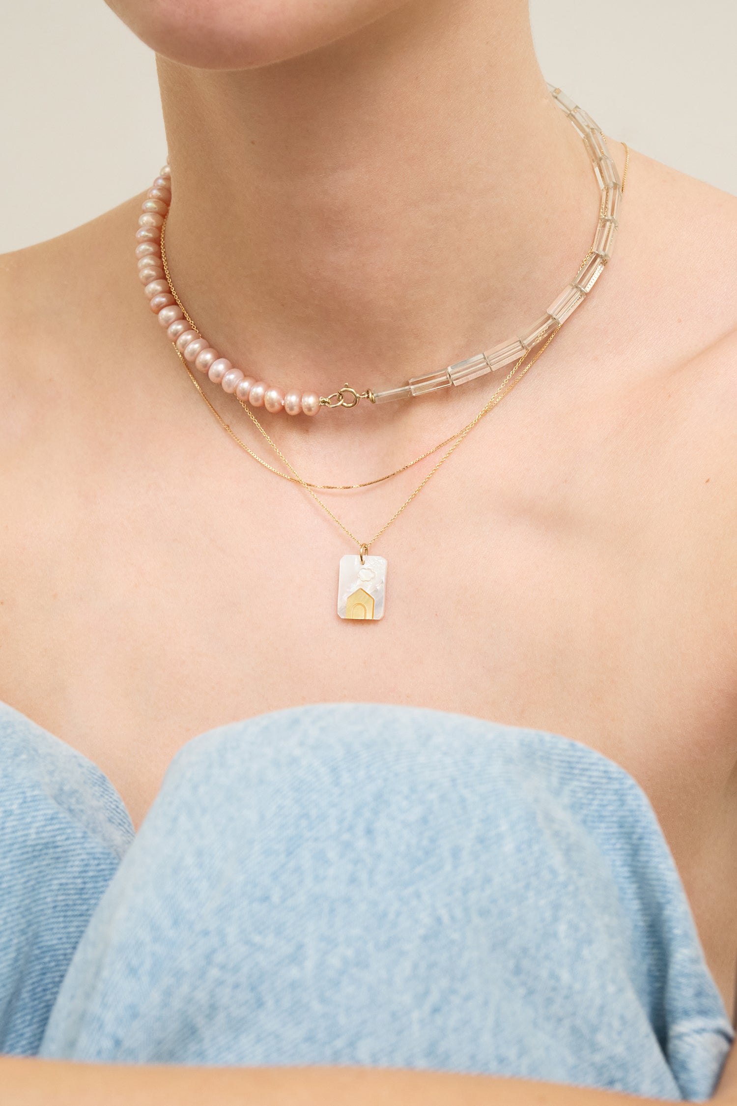 Girocollo cammeo perla Casita