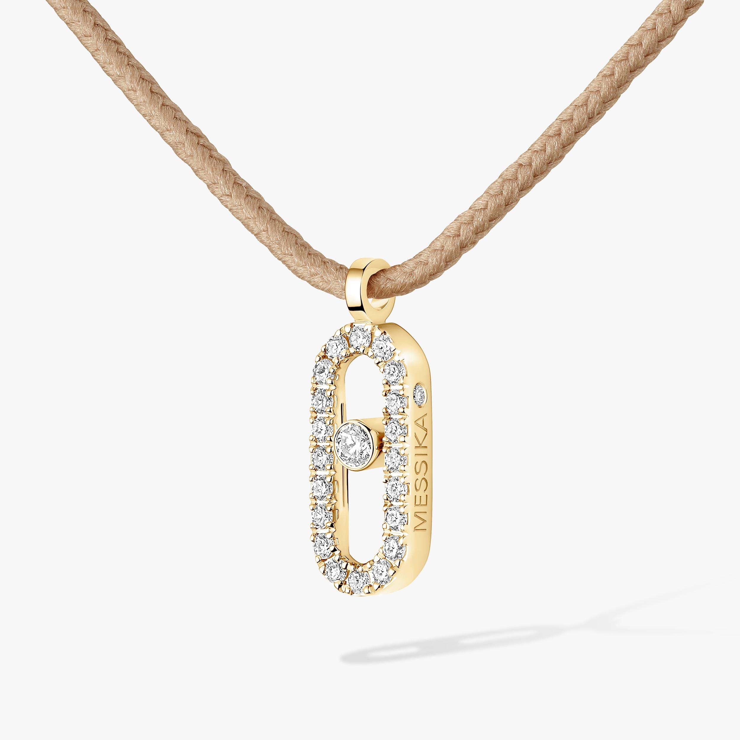 Messika Care(s) Beige Cord Pavè Necklace
