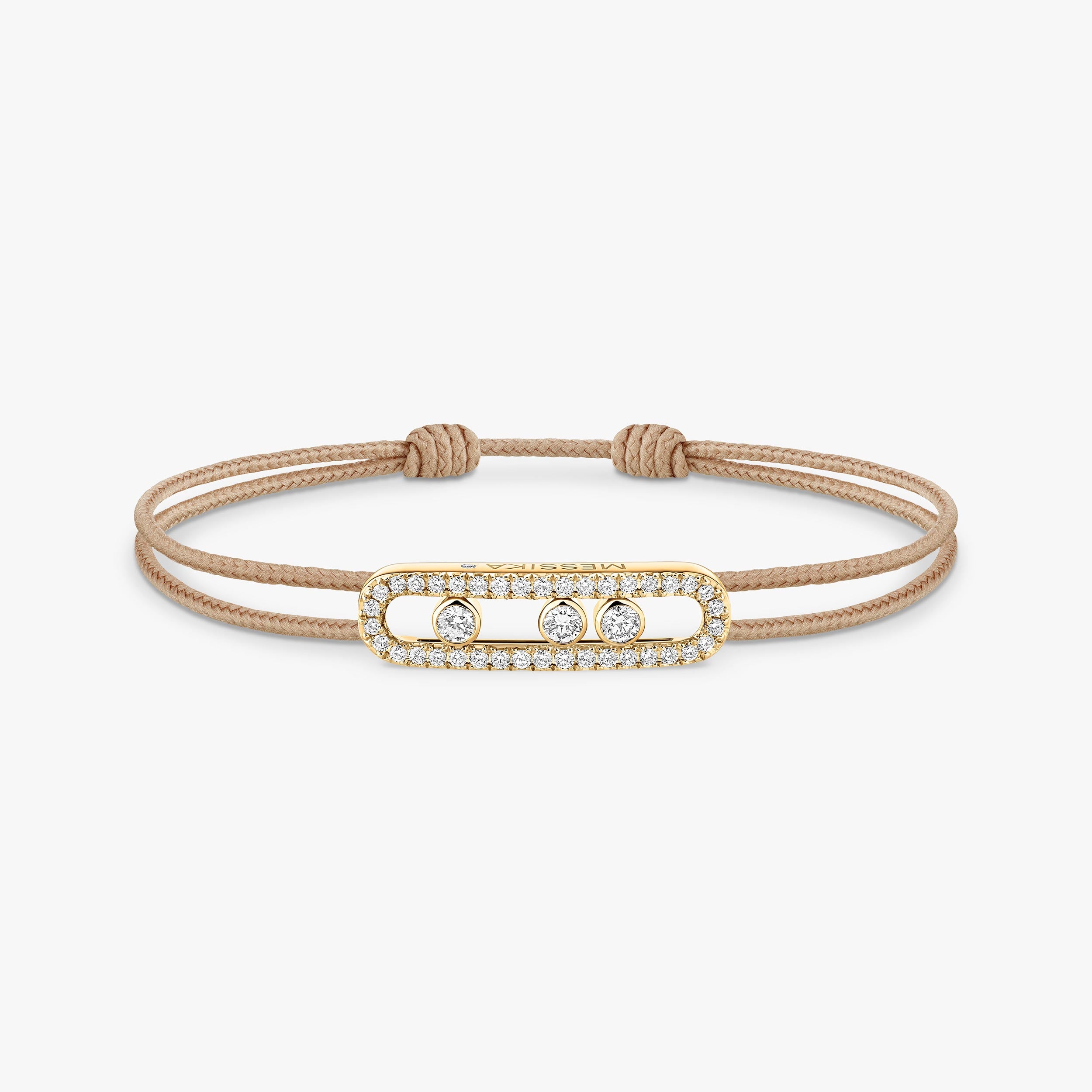 Messika Care(s) Beige Cord Pavè Bracelet